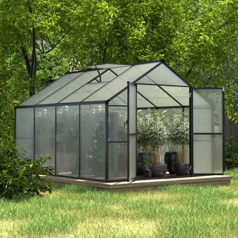 Greenhouse 14-Ft L X 8-Ft W X 6.4-Ft H Gray Greenhouse