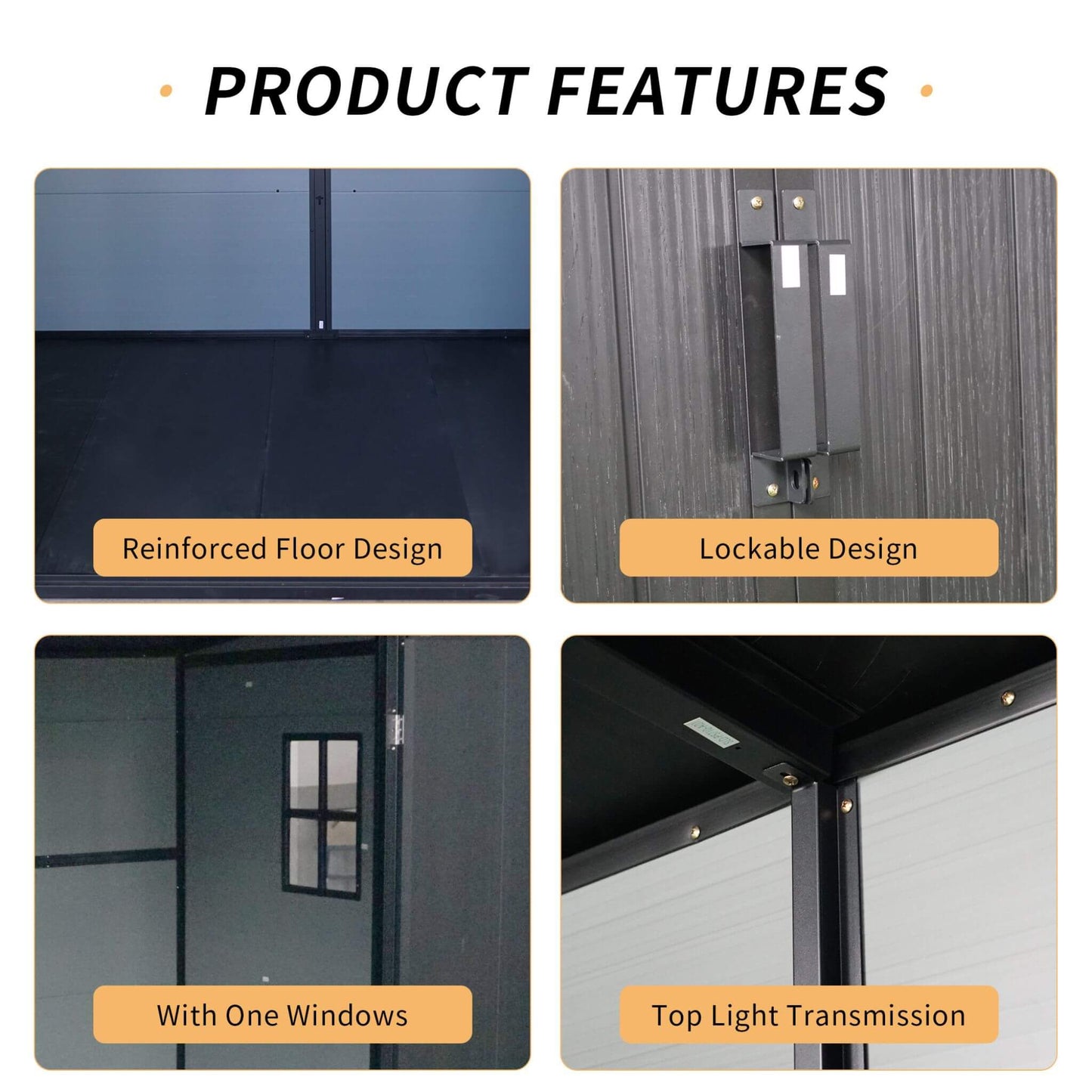 [07X10FT] Outdoor Resin Garden Shed With Floor, Window, And Lockable Door (SAK25987)