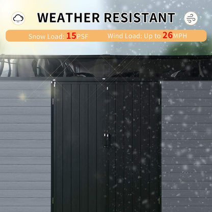 [07X10FT] Outdoor Resin Garden Shed With Floor, Window, And Lockable Door (SAK25987)