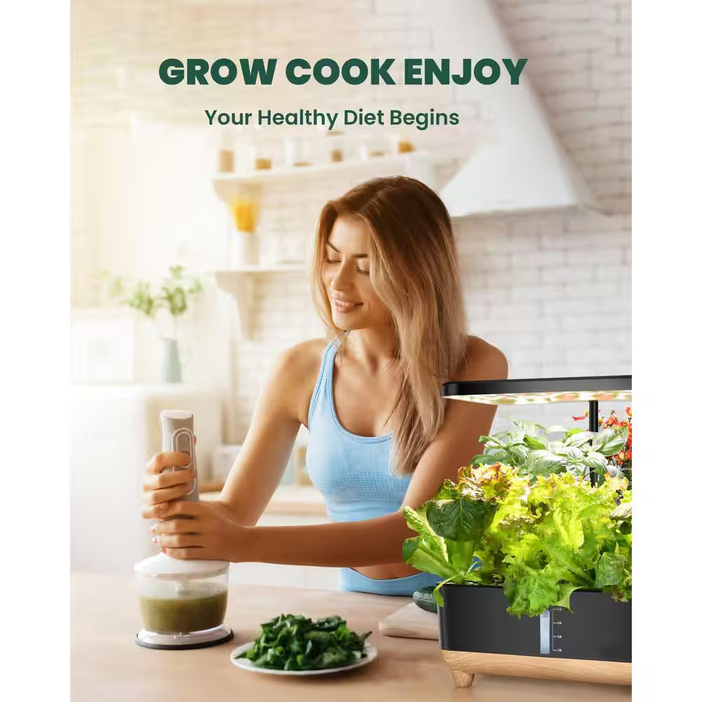 13 Pods Indoor Hydroponic Garden Planter with 5L Water Tank and Smart Growth Light, Vegetable Growing System Kit