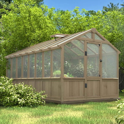 [08X16FT] Large Heavy-Duty Outdoor Wooden Greenhouse With 6MM Polycarbonate Panels And Vent Roof (SAK18467)