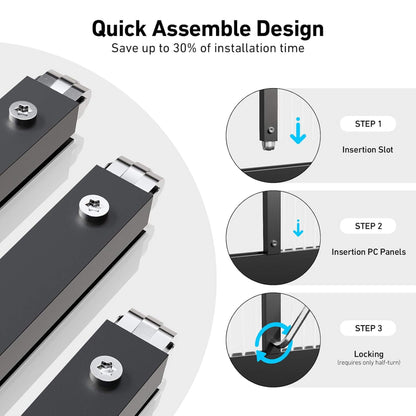 [10X12FT] Outdoor Polycarbonate Aluminum Greenhouse With UV Protection And Thermometer (SAK59183)