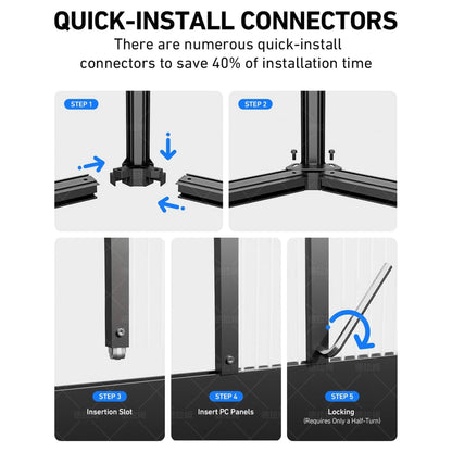 [12X12FT] Premium T-Shape Polycarbonate Greenhouse With UV Protection And Aluminum Frame (SAK27460)