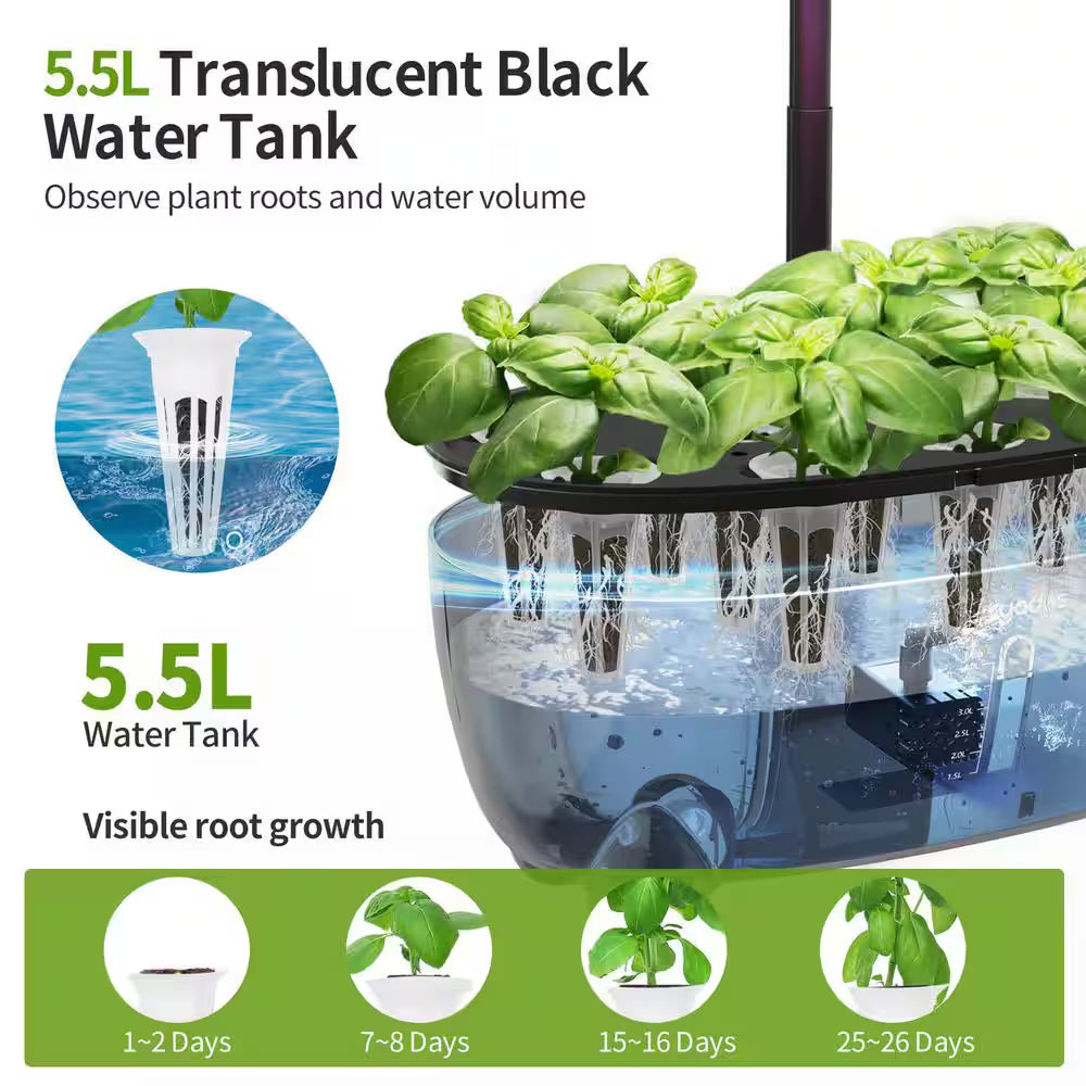 12-Pod Indoor Herb Garden Hydroponics Growing System with LED Grow Light,For Herbs, Vegetables, Lettuce,Full Spectrum