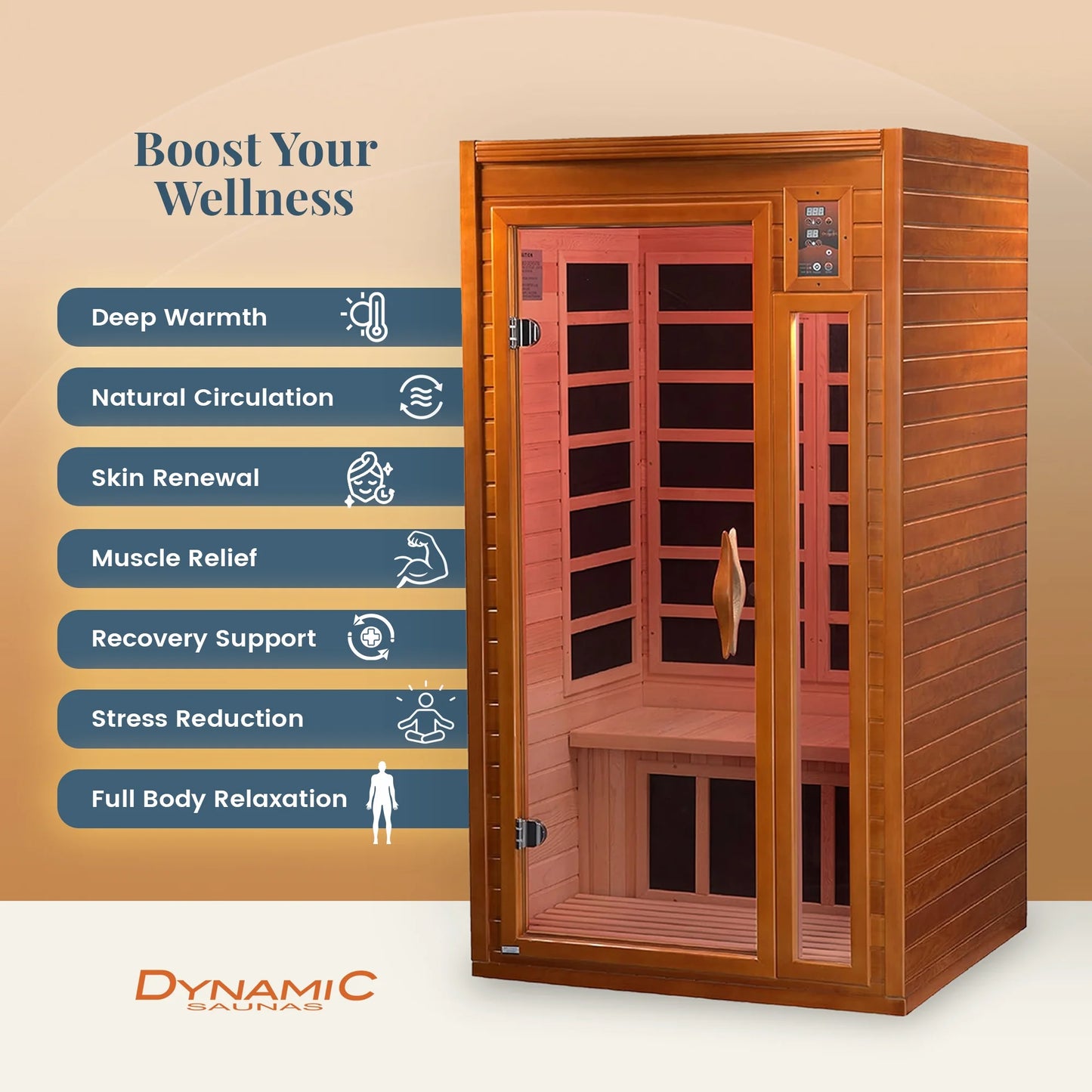 Barcelona 1 to 2 Person Low EMF FAR Infrared Home Sauna