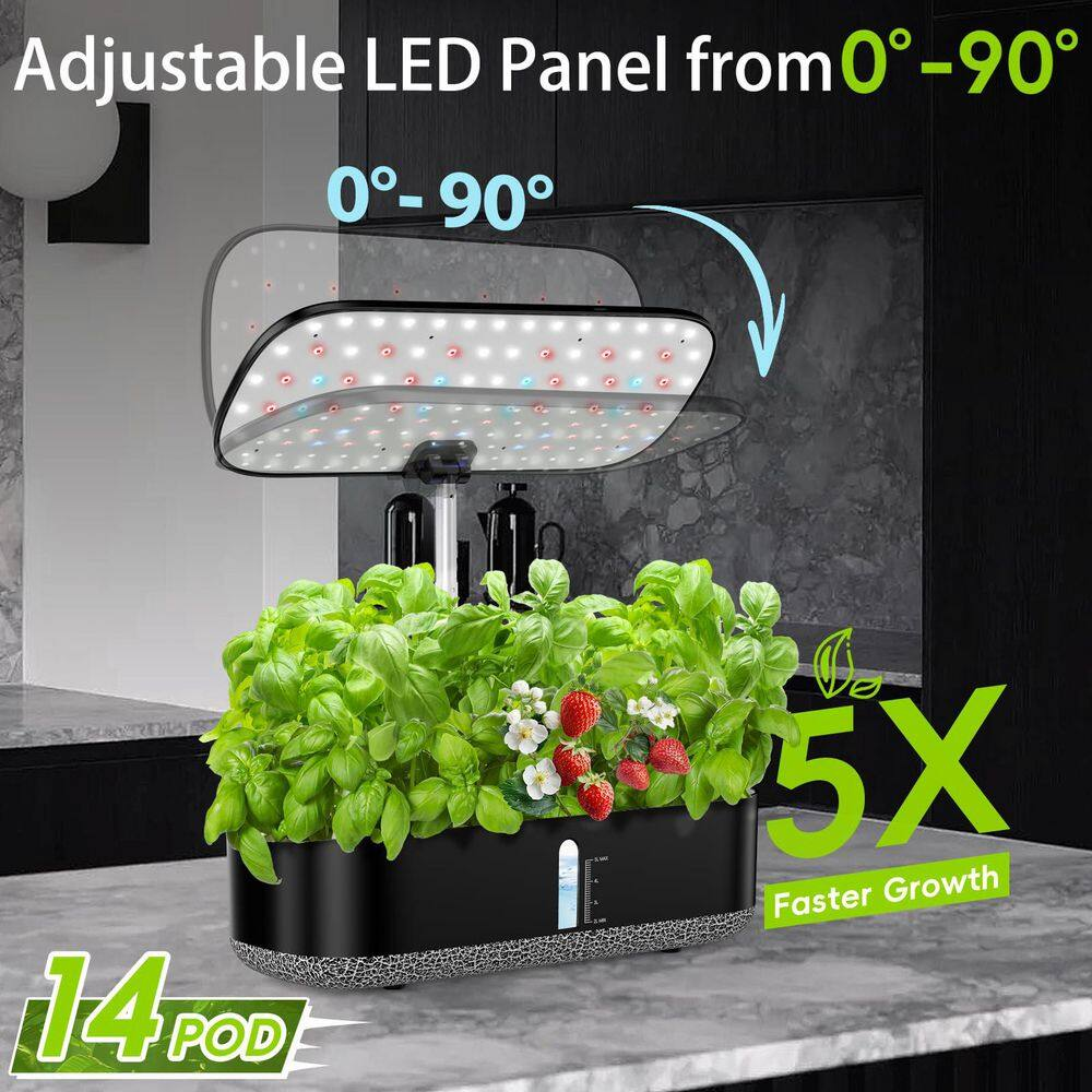 12 Pods Hydroponic Growing System Garden Kit with LED Grow Light, Adjustable Height, Water Pump, No Seeds Included