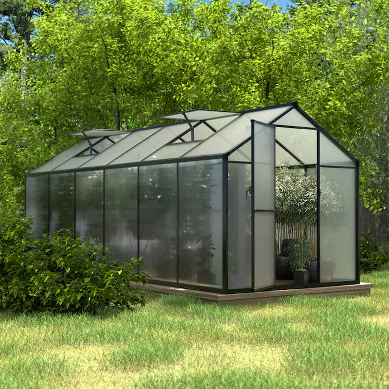 Greenhouse 14-Ft L X 8-Ft W X 6.4-Ft H Gray Greenhouse