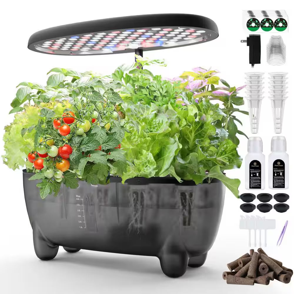 12-Pod Indoor Herb Garden Hydroponics Growing System with LED Grow Light,For Herbs, Vegetables, Lettuce,Full Spectrum