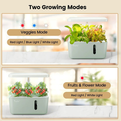 MINI 5-Pod Hydroponics System - App&Wifi Controlled Smart Indoor Garden with Grow Lights, Height Adjustable, Gardening Gift for Beginners, Green