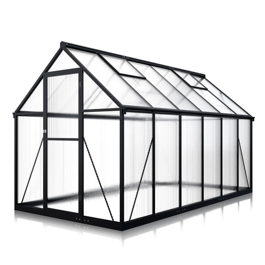 6'X11' Polycarbonate Greenhouse, Large Aluminum Walk-In Green House for Backyard