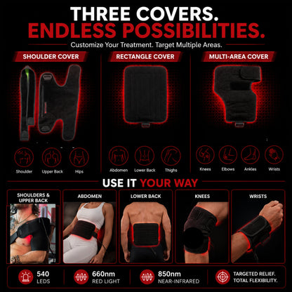 Red Light 3-in-1 Pad – Pain Relief & Recovery | 540 LEDs + 12V Car Adapter