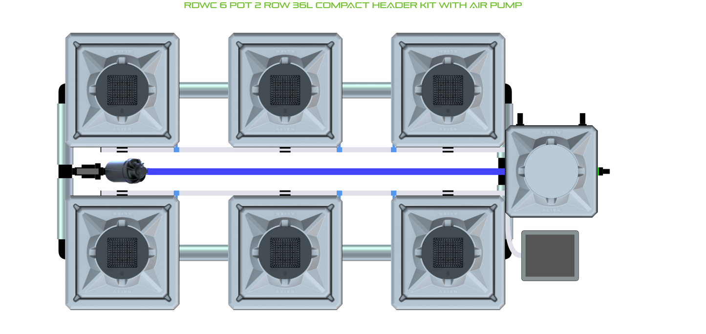 RDWC 6 Pot 2 Row Kit