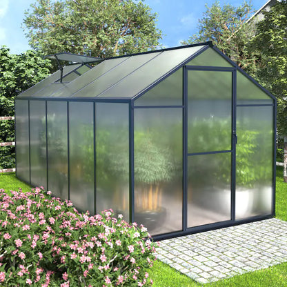 Greenhouse 14-Ft L X 8-Ft W X 6.4-Ft H Gray Greenhouse
