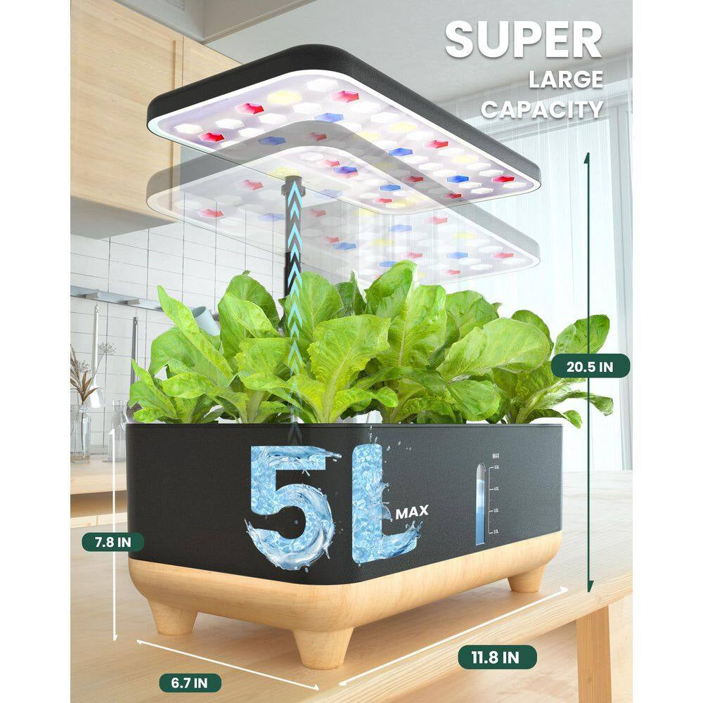 13 Pods Indoor Hydroponic Garden Planter with 5L Water Tank and Smart Growth Light, Vegetable Growing System Kit