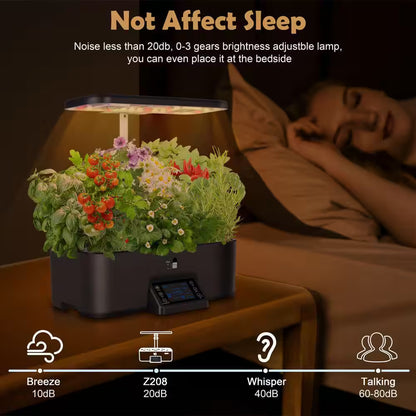 17 Pods Hydroponic Indoor Gardening System with Full Spectrum Grow Light, Smart LCD Control, Herb Planter, Black