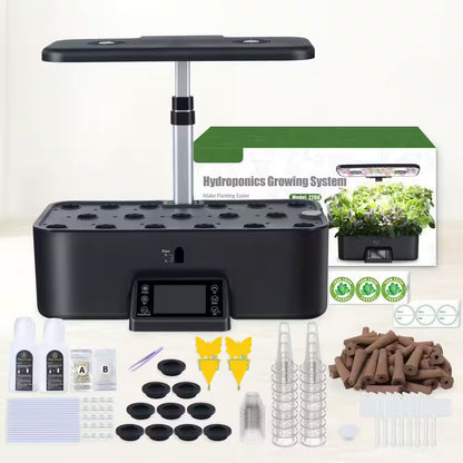 17 Pods Hydroponic Indoor Gardening System with Full Spectrum Grow Light, Smart LCD Control, Herb Planter, Black
