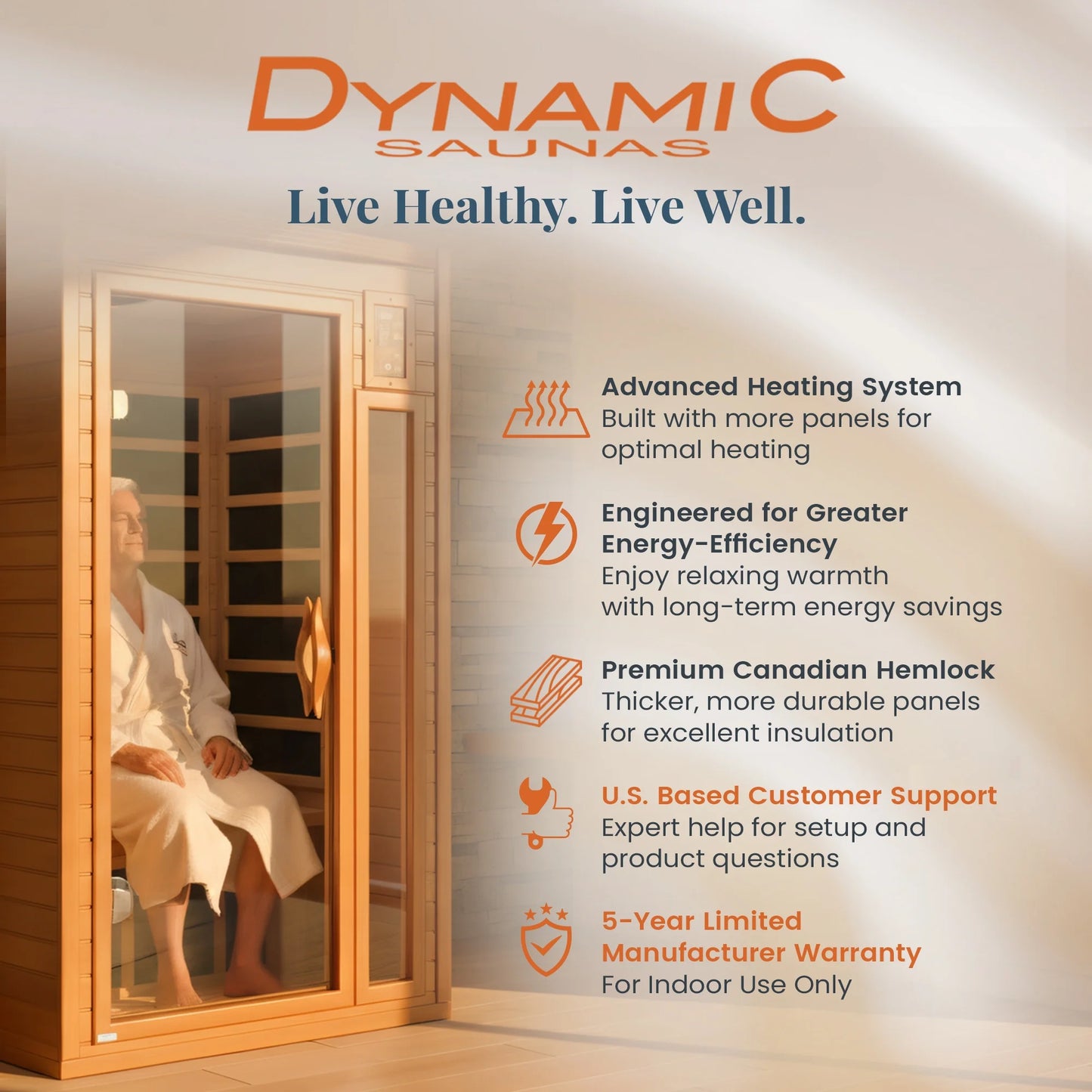 Barcelona 1 to 2 Person Low EMF FAR Infrared Home Sauna