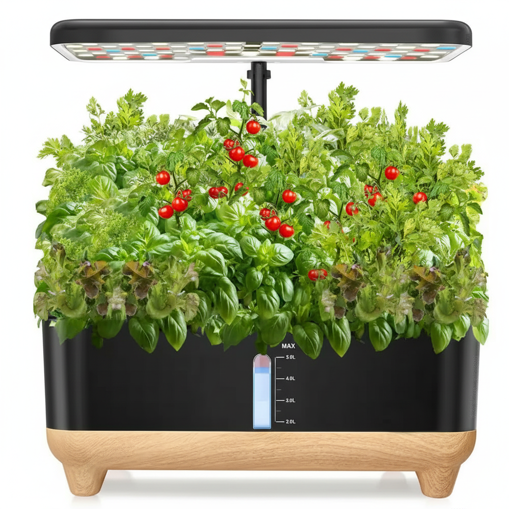 13 Pods Indoor Hydroponic Garden Planter with 5L Water Tank and Smart Growth Light, Vegetable Growing System Kit