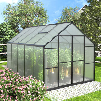 Greenhouse 14-Ft L X 8-Ft W X 6.4-Ft H Gray Greenhouse