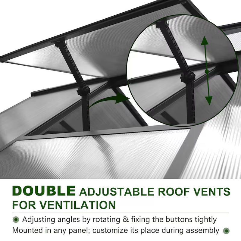 Greenhouse 14-Ft L X 8-Ft W X 6.4-Ft H Gray Greenhouse
