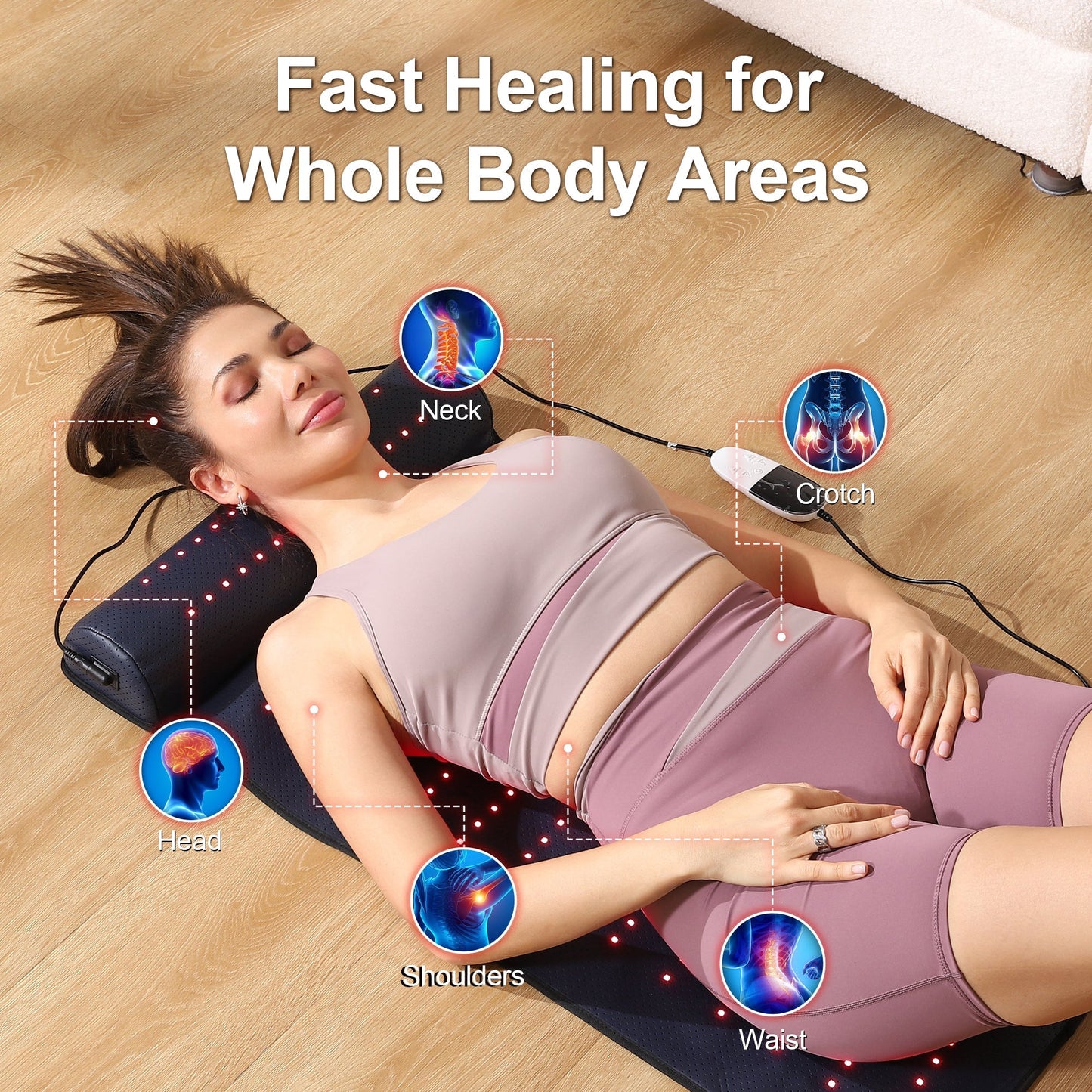 LUMYHEALTH Leather Red Light Therapy Mat with Neck Support