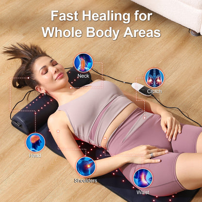 LUMYHEALTH Leather Red Light Therapy Mat with Neck Support