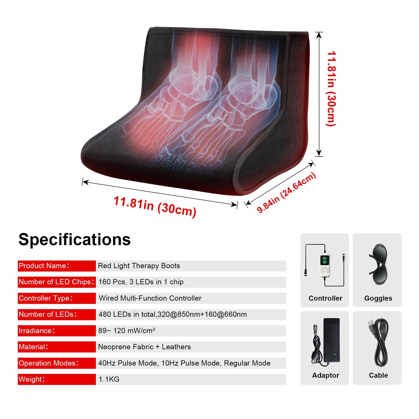 LUMYHEALTH Red Light Therapy Boot for Feet