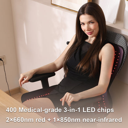 LUMYHEALTH Red Light Therapy Mat with a Cozy Headrest