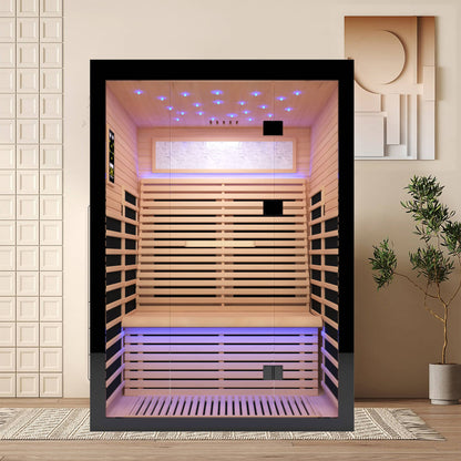 Thermora Flux Luxury 2-Person Canadian Hemlock Wood Far Infrared Home Sauna (SAK02184)