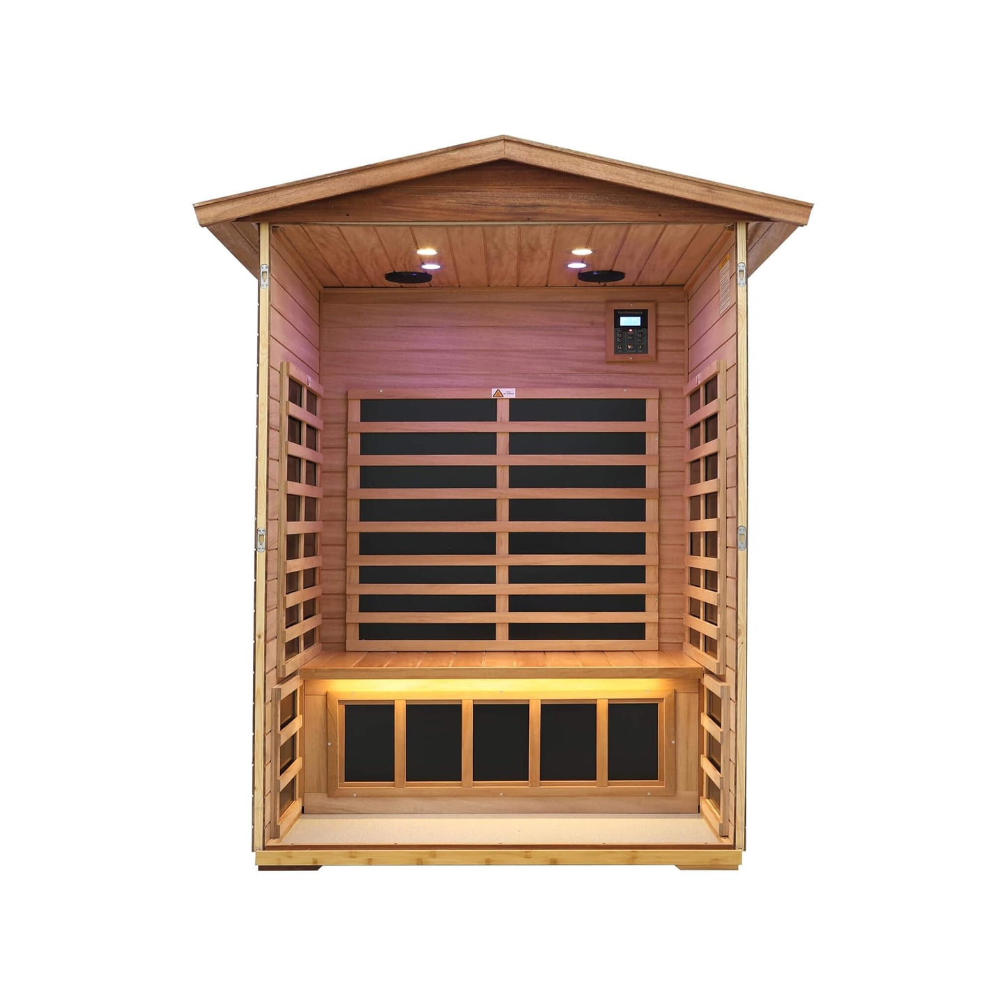 Thermora Ignis 2-Person Ultra-Low EMF Mahogany Outdoor Infrared Sauna With Bluetooth Speakers (SAK43021)