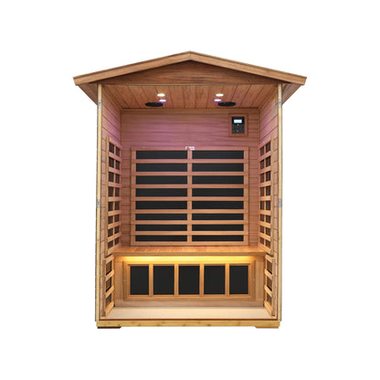 Thermora Ignis 2-Person Ultra-Low EMF Mahogany Outdoor Infrared Sauna With Bluetooth Speakers (SAK43021)